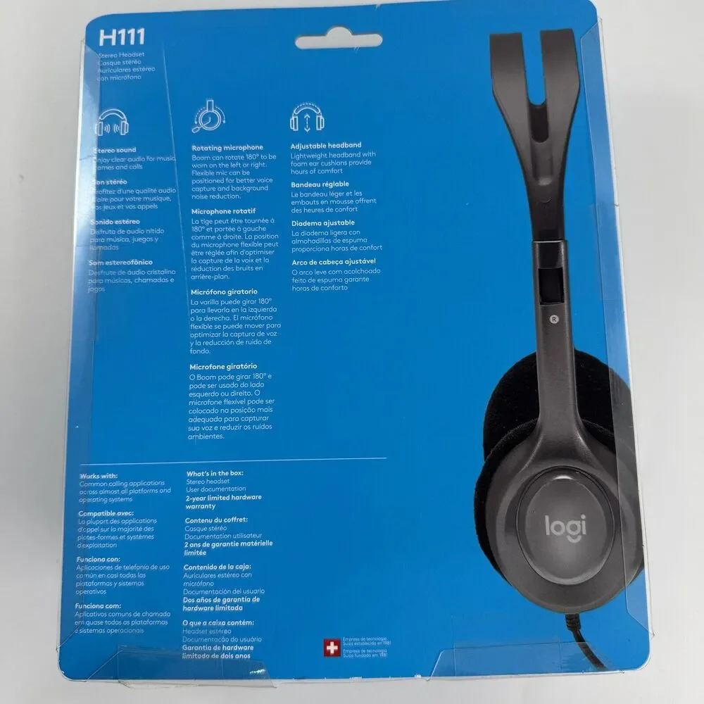 Logitech H111 Stereo‎ Headset with Microphone for Computers Smartphones Tablets